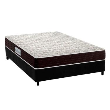 Imagem de Cama Box Casal: Colchão Espuma Probel D33 Advanced+Base CRC Suede Preto(138x188)