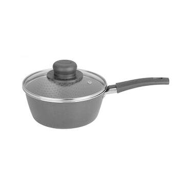 Imagem de Panela Multiflon Essencial em Alumínio com Revestimento Interno Antiaderente e Tampa de Vidro com Saída de Vapor 18 cm – Grafite