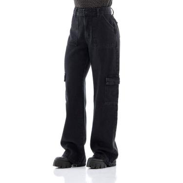 Imagem de Calça Jeans Feminina Arauto Wide Cargo