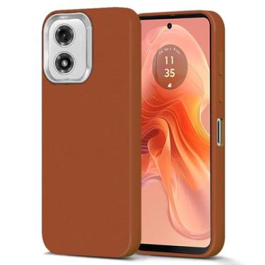 Imagem de Nijiadi Compatível com Motorola Moto G24 / G04 / G04S / E14 4G Capa de telefone macia leve e fina textura de couro TPU suporte anti-arranhões carregamento sem fio à prova de choque capa protetora