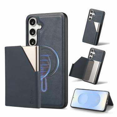 Imagem de JIAONASHIJIA Compatível com capa para Samsung Galaxy A56 - carteira magnética de couro - bloqueio RFID - 2 em 1 suporte de cartão de crédito destacável - capa à prova de choque - compartimentos para