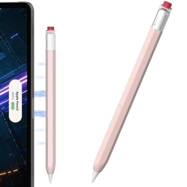 Imagem de CUBETOOU Capa hexagonal clássica compatível com Apple Pencil 2ª geração e Apple Pencil Pro suporta carregamento magnético e toque duplo (rosa)