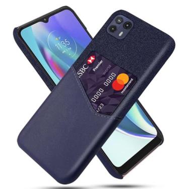 Imagem de Capa para MOTO G50 5G,Tela e tampa de couro PU,Antideslizante,360°cobertura completa à prova de choque com 1 slot de cartão atrás,Prevenção de queda-Blue