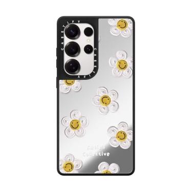 Imagem de CASETIFY Capa magnética espelhada para Galaxy S25 Ultra [compatível com Magsafe] - Daisy by Katie-s Collective - Prata em preto