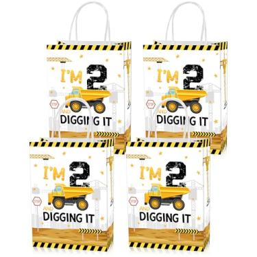 Imagem de Roselush Caminhão de construção, escavadeira, trator e escavadeira, 2 anos, presente de segundo aniversário, petiscos, doces, lembrancinhas, sacos de lembrancinhas, artigos para decoração de festa de