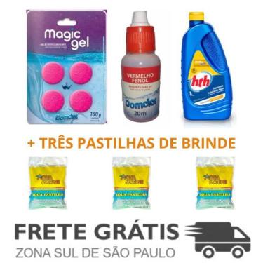 Imagem de Kit 1 Clarificante, 1+ Reagente 1+ Fenol 1+Magic Gel Domclor - HTH
