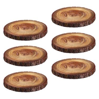 Imagem de ＫＬＫＣＭＳ 6 Peças Almofada de Madeira para Decoração de Porta-copos de Madeira Resistente Ao Calor Jogo Americano Fazenda
