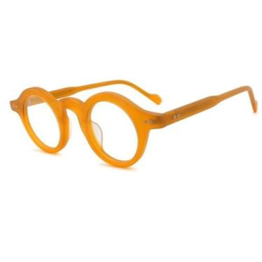 Imagem de Armação de óculos redonda masculina e feminina casual com rebite (5)