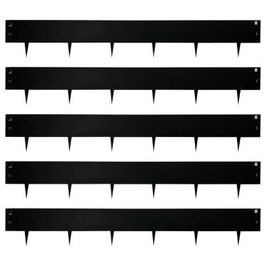 Imagem de ITeVe.GD Borda de Gramado de Aço de 5 Unidades, Borda de Paisagem de Metal, Borda de Borda de Jardim de 5 "X 39", Borda de Paisagem Flexível de Comprimento de 16,25 Pés, Borda de Gramado Preto para Ja