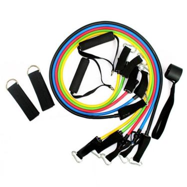 Imagem de Kit 12 Itens Para Treino Funcional Elástico Extensor