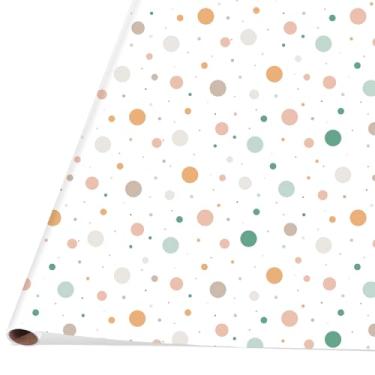 Imagem de Breling 6 rolos de papel para quadro de avisos de bolinhas 1,2 x 3,7 m, rolo de fundo colorido resistente ao desbotamento para arte, decoração de sala de aula, artesanato de desenho (básico)