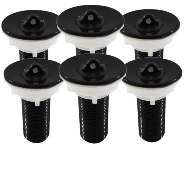 Imagem de Kit 6 Válvula Para Lavatório Cuba 7/8 Com Tampa Preto Astra