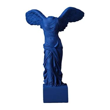 Imagem de MotiveTech Feng Shui de Samotrácia Estátua Da Deusa Grega Ruína Poliresina Presente Artefato Branco Ornamento para Mesa Decoração de Casa, Azul, 10x15cm
