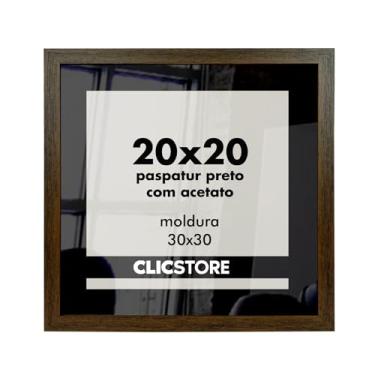 Imagem de Moldura Paspatur Quadro 20x20 Preto Acetato Porta Retrato Foto Fotografia Parede Madeira Cabeceira Quarto Sala Decor Cor