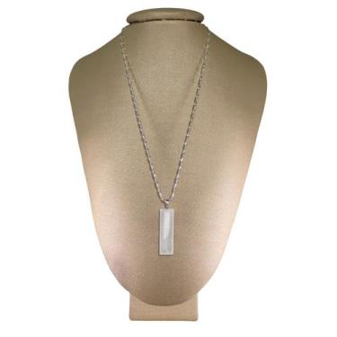 Imagem de Colar Prata 925 Hélice Selenita Retangular - P Vecchio Joias - Ponte V