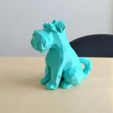 Imagem de Schnauzer - 10 Cm Altura - Cachorro Decorativo - Toque 3D, Azul Tiffan