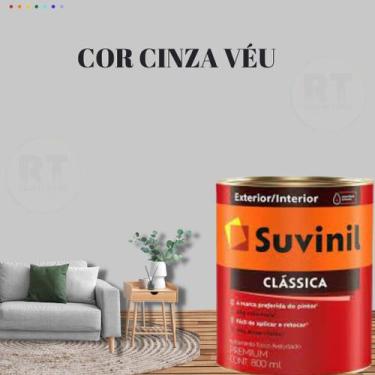 Imagem de Tinta Para Parede Cinza Suvinil Clássica 800ml Premium, Cinza Véu