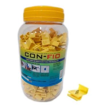 Imagem de Pote Com 250 Conector Derivação Emenda Fios Amarelo 4 A 6Mm - Decorarm