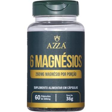 Imagem de Azza, 6 Magnésios, Taurato, Malato, Citrato, Ascorbato, Quelato e Óxido, Suplemento alimentar, 60 cápsulas rígidas • 30 doses, Verde