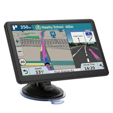 Imagem de Navegador GPS para carro, tela sensível ao toque de 7 polegadas, sistema de navegação GPS para mapas de 2025, suporta orientação de virada de voz/limite de velocidade e alertas de luz vermelha