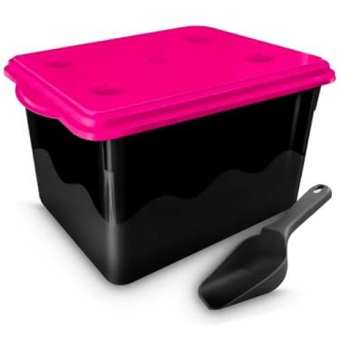 Imagem de Porta Ração Armazenador Pote Container Até 10 Kg Resistente + Pá Coletora MecBox(Rosa)