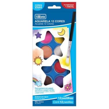 Imagem de Aquarela em Pastilha - 12 Cores - Tilibra, Único