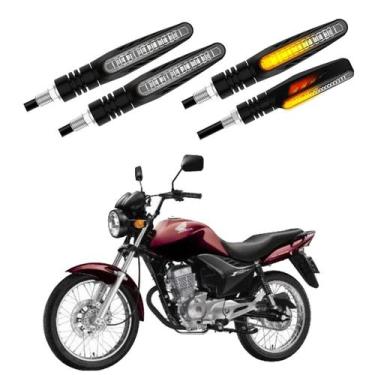 Imagem de KIT 4 Setas Sequenciais Modelo P25B Slim / Palito Para Moto CG150 FAN 