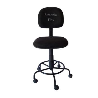 Imagem de Cadeira Secretaria Regulagem Altura Base Ferro Rodízio E