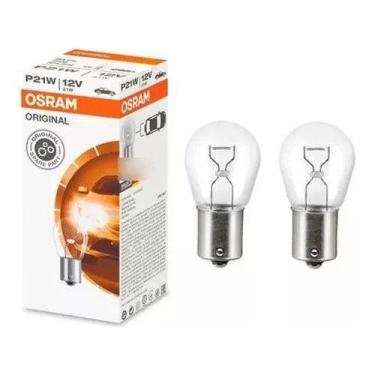 Imagem de Par Lampadas Lanterna Freio Original 12v 21w 1 Polo - Osram