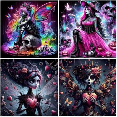 Imagem de Kits de arte com diamantes DAZZLEDOTS Cartoon Girl 5D Full Drill x35cm