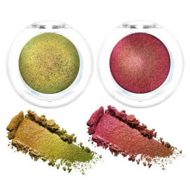 Imagem de paleta de sombras soltas multicromadas duocromáticas evpct de 2 peças