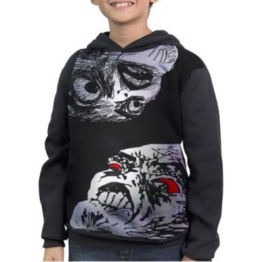 Imagem de Casaco Moletom Infantil Memes Derp Derpina Meme Face - smoke, Preto, 4