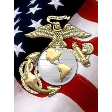 Imagem de Kit de pintura de arte de diamante DIY US Marine C Corps 12x16 - Marca