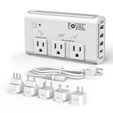 Imagem de Conversor de energia FOVAL 220V para 110V 2000W USB-C de 4 portas