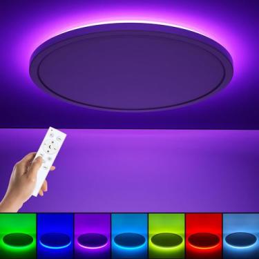 Imagem de Luminária de teto LED embutida Annaror RGB 30 cm regulável