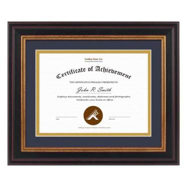 Imagem de Moldura de documentos Golden State Art 8x10 para diploma/certificado 6