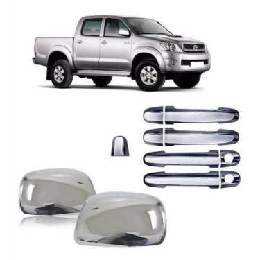 Imagem de Kit Aplique Capa Cromada Retrovisor Maçanetas Hilux 2008