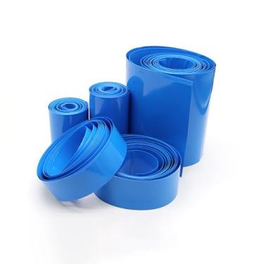 Imagem de 1m Blue PVC Heat Shrink Tube 20mm-155mm for 18650 Battery, Cable Sleeve, Insulated Wrap - Moisture(Width 90mm)