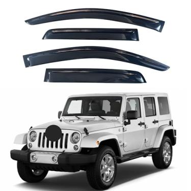 Imagem de IMMORTAL GROUP Viseira de janela compatível com Jeep Wrangler 2018-2024, protetor de chuva extradurável, defletor de janela de ventilação lateral de ar e vento, 2018 2019 2020 2021 2022 2023 2024