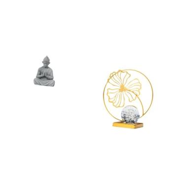 Imagem de Fenteer Estatueta de Ferro em Forma de Folha de Buda, Escultura Colecionável, Estátua de Sun Wukong, Ornamento Decorativo em Miniatura para Hotel, Pátio, Quin