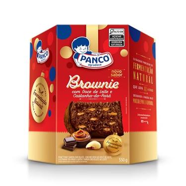 Imagem de Panettone Brownie Recheado Doce de Leite, Castanha do Pará e Gotas Chocolate 550g - Novo Sabor Panco