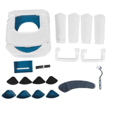 Imagem de Cadeira higiênica dobrável Cômoda portátil para idosos Cadeira higiênica agachada para idosos com apoios de braços alargados Design de base antiderrapante Apoio para os pés