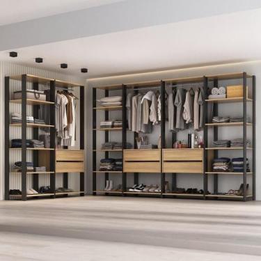 Imagem de Closet Aberto Modulado Arara Organizadora Com Cabideiro 405cm Allegra 
