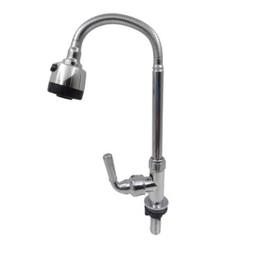 Imagem de Torneira Gourmet Flexível De Parede Com Ducha Cromado Inox Rotação De 360° Cozinha Lava...