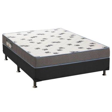 Imagem de Cama Box Casal: Colchão Espuma Ortobom D33 Light + Base Crc Suede Gray(138X188)