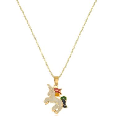 Imagem de Colar Unicórnio Folheado Em Ouro18k