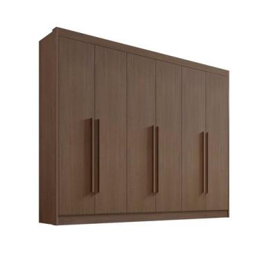 Imagem de Guarda Roupa Casal 6 Portas 7 Gavetas sem pés Athos - D' Doro, Castanh
