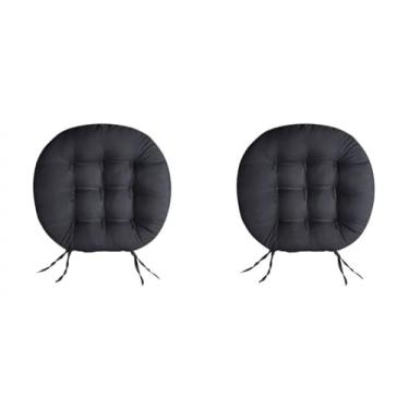 Imagem de 2 Futon Redonda 9 Furos Assento De Cadeira 40x40 cm(PRETO)