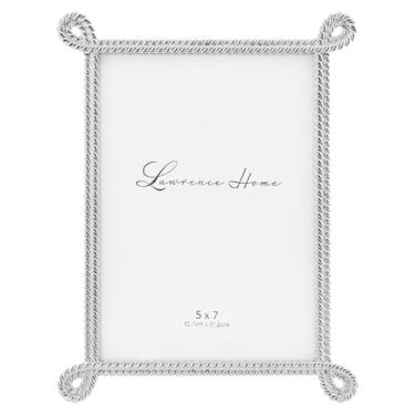 Imagem de Lawrence Frames Moldura de metal prata 12 x 17 cm - corda com design de laço de canto