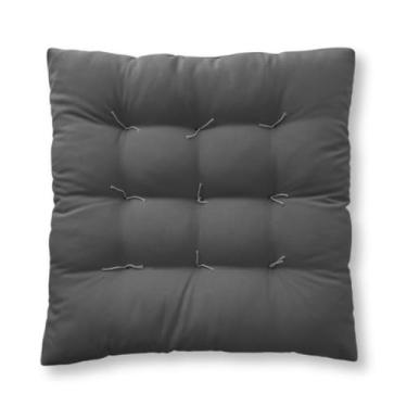 Imagem de Assento Futon 50x50 Almofada Para Cadeira Jantar Banco Pallet Decorativo(Cinza Chumbo)